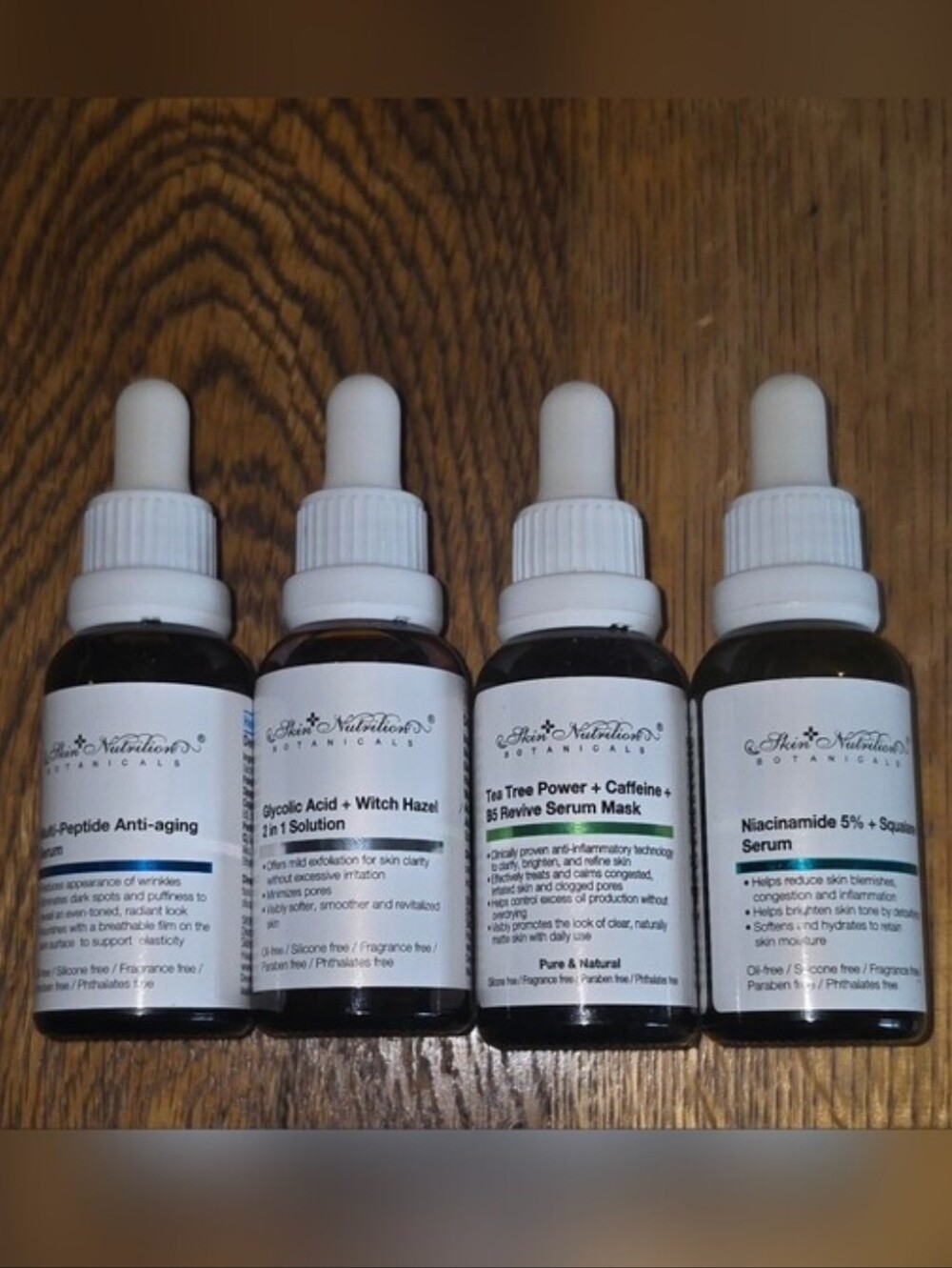 4 x Skin Nutrition Botanicals Assorted Serums BNIB